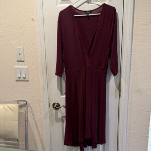 Torrid Burgundy Long Sleeve Dress
